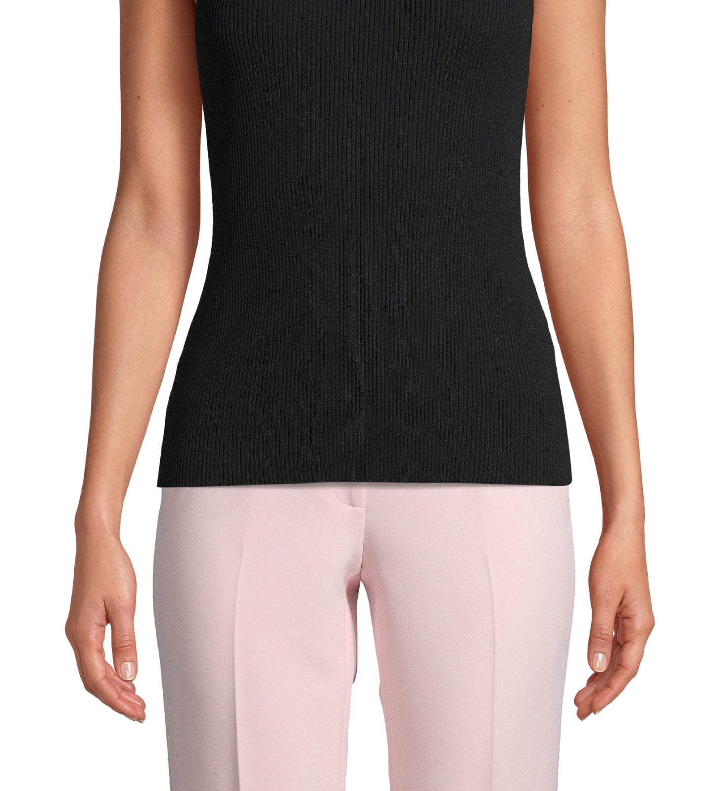 Anne Klein Women's Mandarin Collar Top Black Size X-Large
