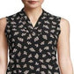 Anne Klein Women's Printed Sleeveless Blouse Black Size X-Small
