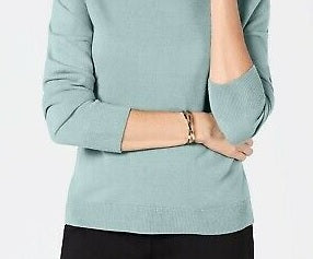 Karen Scott Women's Petite LuX-Smalloft Turtleneck Sweater Blue Size PL