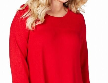 Alfani Women's Ottoman Knit Tunic Sweater Wine Size X-Large