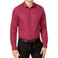 Alfani Men's Dress Shirt Long Sleeves Button Down Shirt Wine Size 14.5X32-33