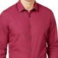 Alfani Men's Dress Shirt Long Sleeves Button Down Shirt Wine Size 14.5X32-33