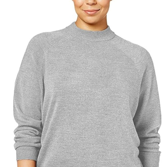 Karen Scott Women's Mock Neck Sweater Grey Size PL