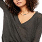 Free People Women's Ocean Air Hacci Top Black Size X-Large