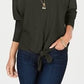 Style & Co Women's Tie Front Sweater Grey Size XX-Large