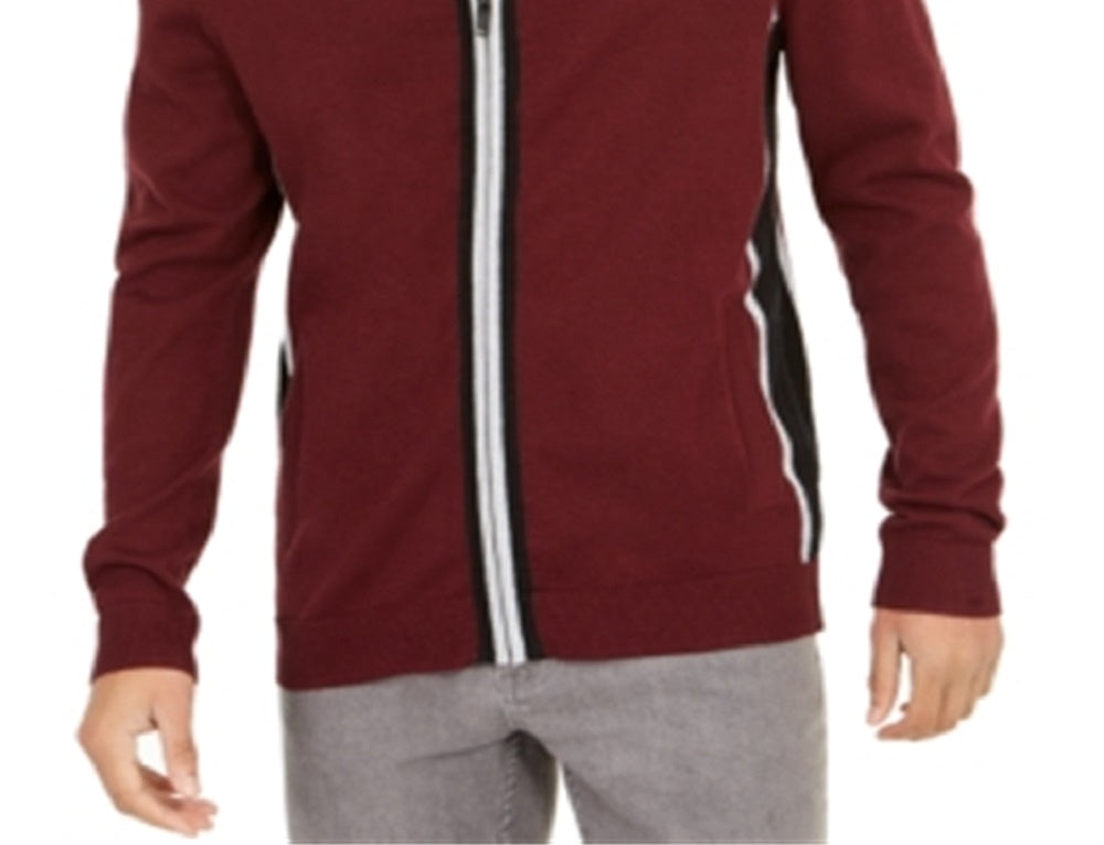 Alfani Men's Classic Fit Colorblocked Full Zip Cardigan Red Size X-Large