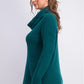 Style & Co Women's Cowl Neck Vented Hem Sweater Green Size PL