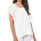 Michael Kors Women's Scoop Neckline Top White Size S