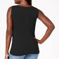 Karen Scott Women's Petite Cotton Studded Tank Black Size Medium