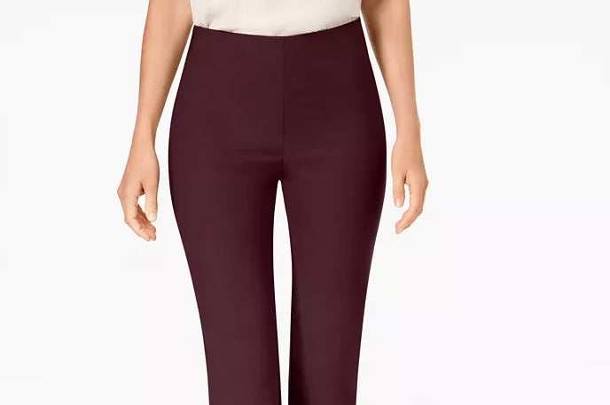 Charter Club Women's Chelsea Tummy Control Ankle Pants Wine Size 12 Petite