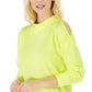 Ideology Women's Cold Shoulder Vented Top Yellow  Size Medium