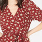 Monteau Women's Printed Faux-Wrap Dress Purple floral Size X-Large