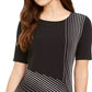 Alfani Women's Printed Asymmetrical Hem Top Black Size Medium