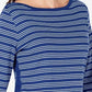 Karen Scott Women's Cotton Striped Vented Hem Top Purple/white Size Small