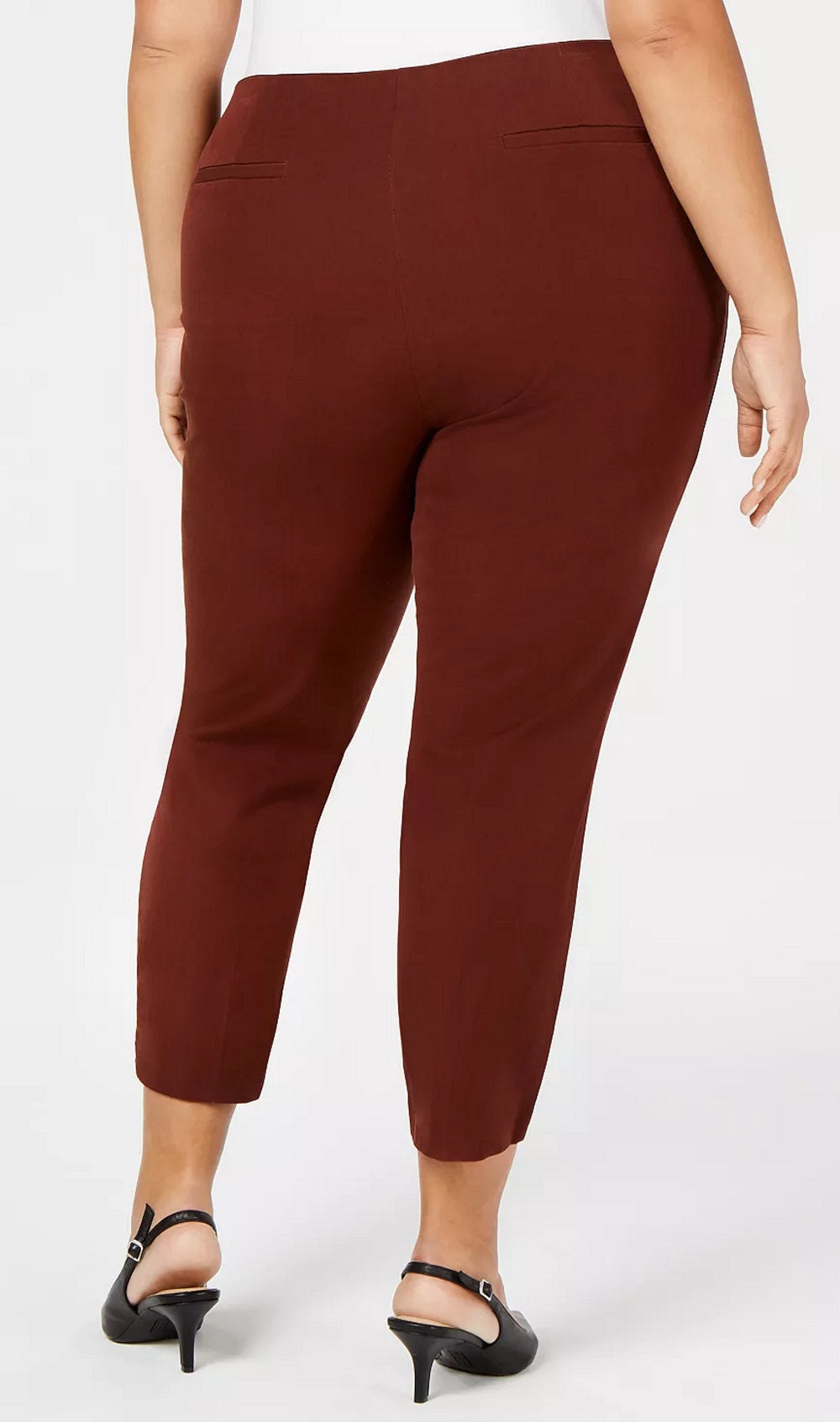 Alfred Dunner Women's Plus Skinny Leg Comfort Waist Ankle Pants Brown Size 22W