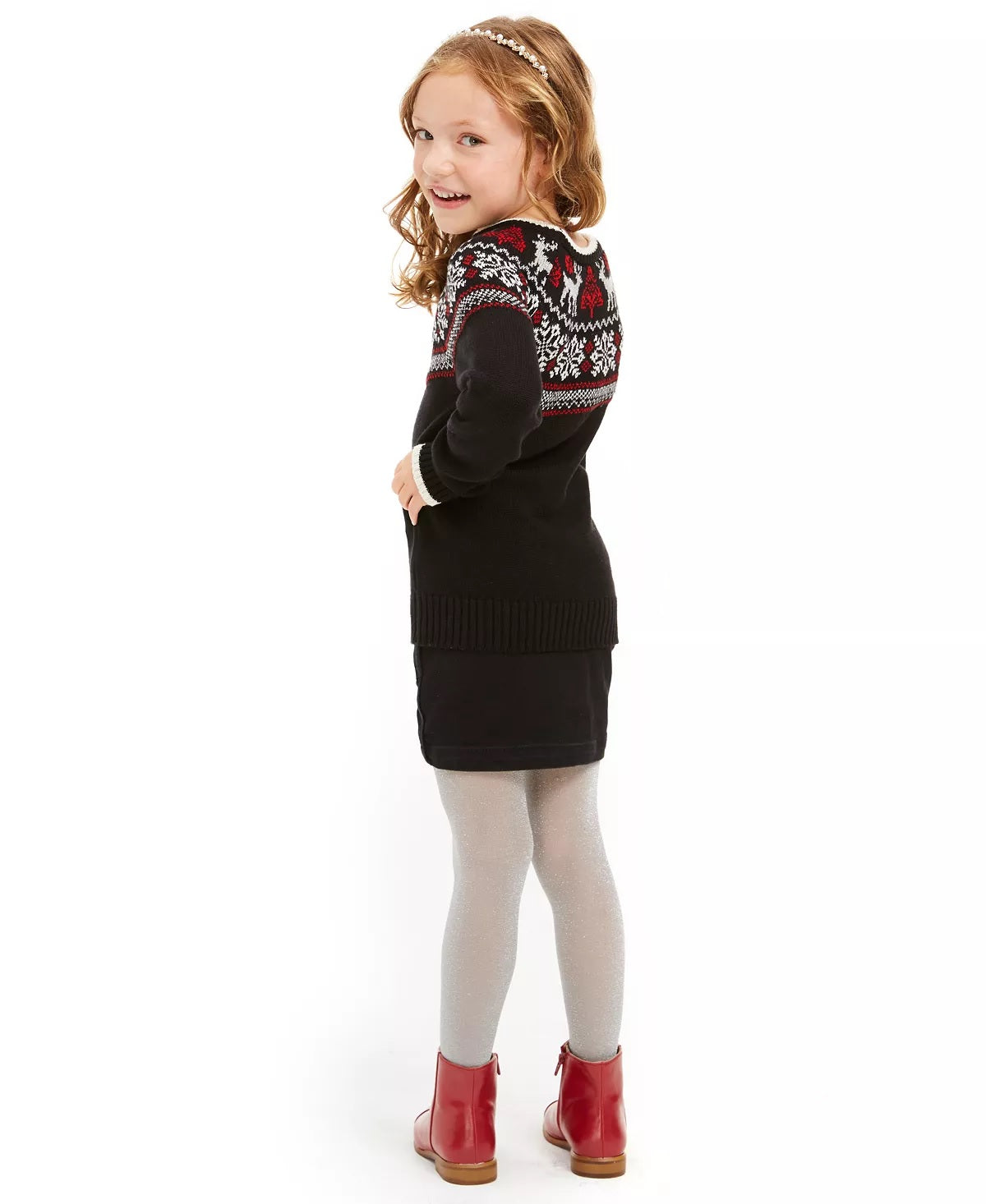 Charter Club Little Girls Fair Isle Family Sweater Black Size 6X