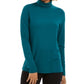Charter Club Women's Heathered Ribbed Turtleneck Top Green Size XX-Large