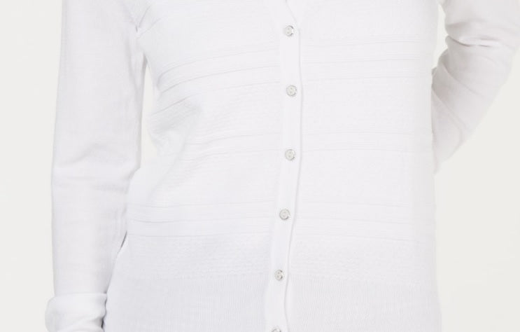 Charter Club Women's Textured Cardigan White Size X-Large