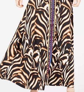 INC International Concepts Women's Strappy Back Maxi Dress Black Multi Size Petite S