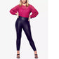 City Chic Women's Plus Size Faux-Leather Leggings Black Size 20W