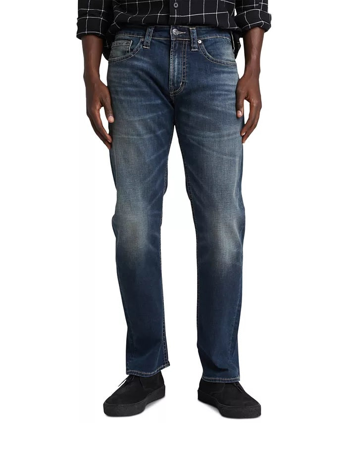 Silver Jeans Co. Men's Eddie Relaxed Tapered Fit Stretch Jeans Blue Size 32X34