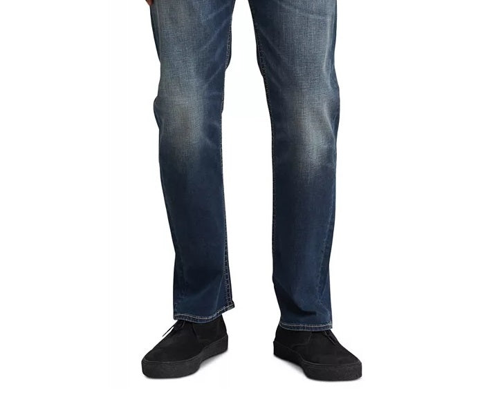 Silver Jeans Co. Men's Eddie Relaxed Tapered Fit Stretch Jeans Blue Size 32X34