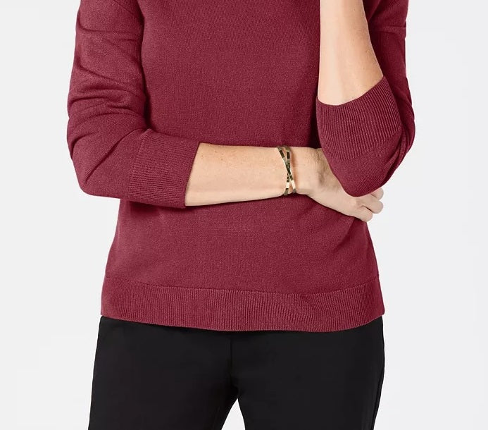 Karen Scott Women's Turtleneck Sweater Red Size Small