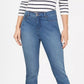 Charter Club Women's Tummy Control Frayed Cuff Skinny Jeans Blue Size 4