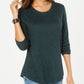 Style & Co Women's Scoop Neck Top Green  Size PM