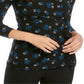 Anne Klein Women's Print Wrap Blouse Black Size M