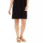Style & Co Women's Eyelet Flutter Sleeve T-Shirt Dress Black Size Large