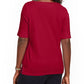 Karen Scott Women's Elbow Sleeve Stud Trim Tunic Red Size Small