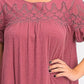 Style & Co Women's Eyelet Flutter Sleeve T-Shirt Dress Pink Size Medium
