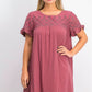 Style & Co Women's Eyelet Flutter Sleeve T-Shirt Dress Pink Size Medium