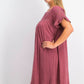 Style & Co Women's Eyelet Flutter Sleeve T-Shirt Dress Pink Size Medium