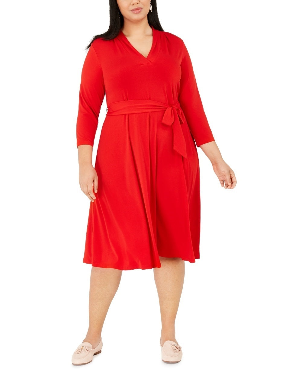 Charter Club Women's Belted Dress RedSize Square 18