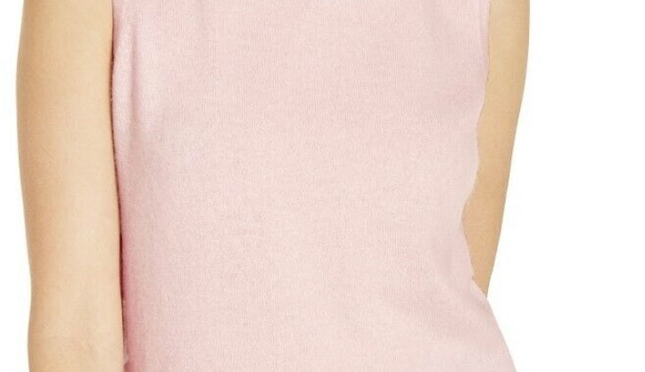 Charter Club Women's Sleeveless Crew Neck Sweater Pink Size Large
