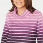 Karen Scott Women's Ombre Striped Top Pink Size Petite XL