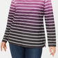 Karen Scott Women's Ombre Striped Top Pink Size Petite XL