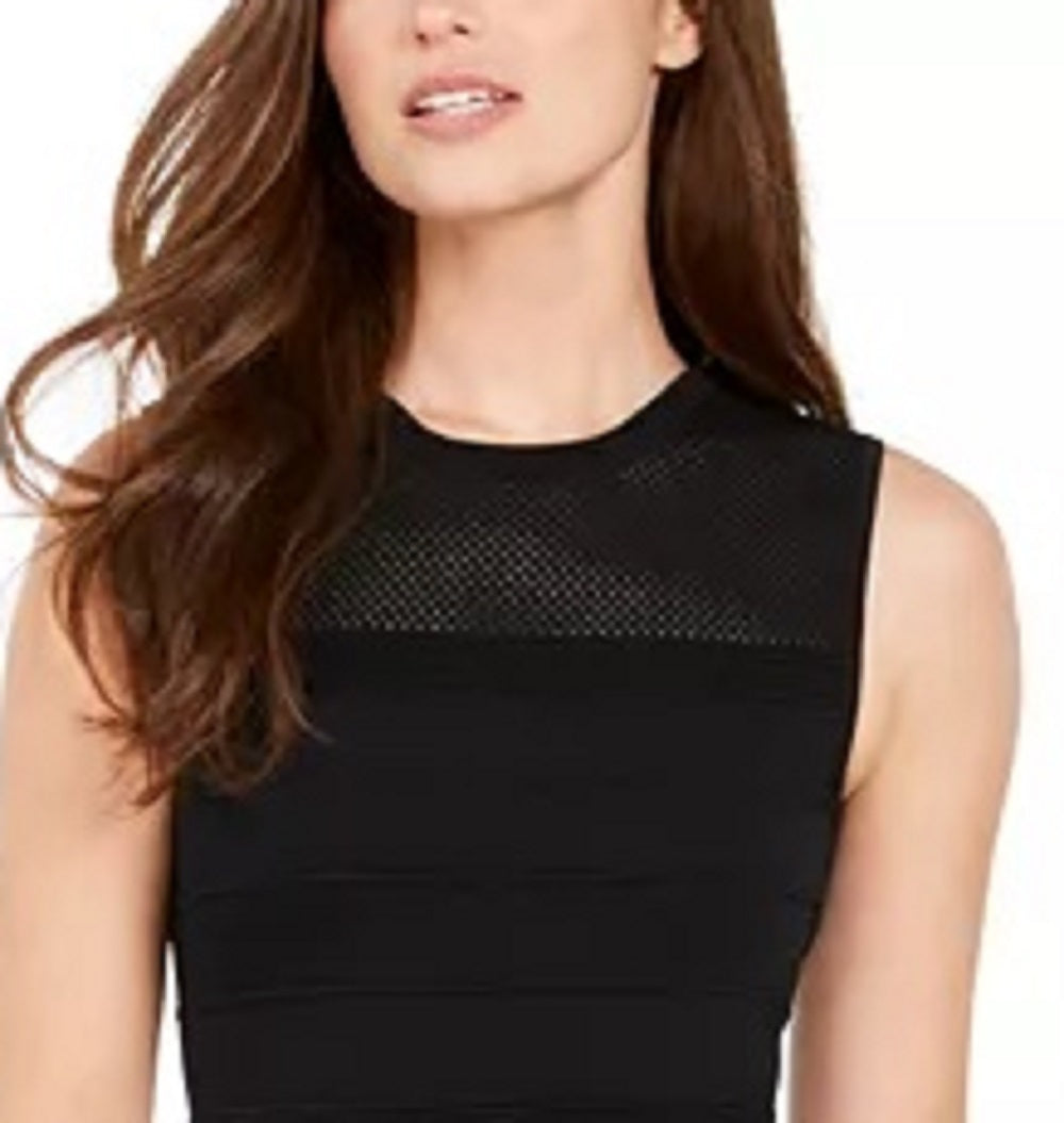 Vince Camuto Women's Sleeveless Mesh Fit & Flare Sweater Dress Black Size X-Small