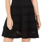 Vince Camuto Women's Sleeveless Mesh Fit & Flare Sweater Dress Black Size X-Small