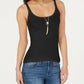 Style & Co Women's Lace Trim Tank Top Black Size PP