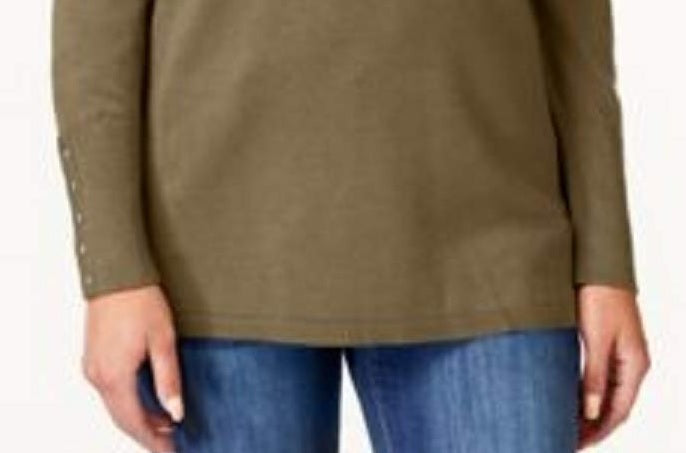 JM Collection Women's Petite Turtleneck Sweater Brown Size Petite Medium