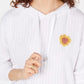 Pretty Rebellious Juniors' Embroidered Sunflower Hoodie White Size X-Small