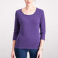 Karen Scott Women's Petite Cotton Scoop-Neck Top Purple  Size XL