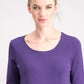 Karen Scott Women's Petite Cotton Scoop-Neck Top Purple  Size XL