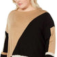 INC International Concepts Women's Plus Knit Colorblock Pullover Sweater Black Multi Size 0X