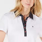 Tommy Hilfiger Women's Polka Dot Collar Polo Shirt Dress White Size X-Large