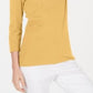 Karen Scott Women's Cotton 3/4 Sleeve Top Yellow  Size X-Small