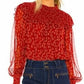 Free People Women's Roma Blouse In Berry Comb Red Size Small